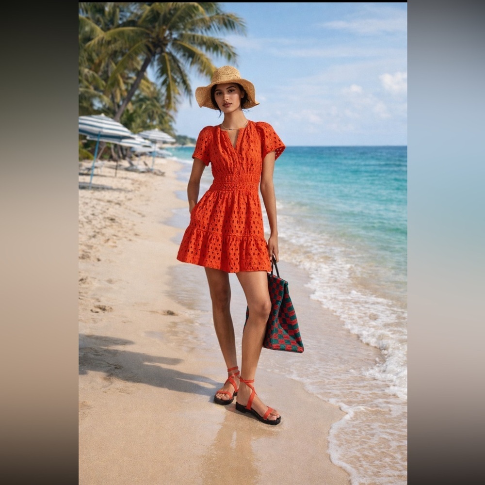 Anthropologie NWT The Somerset Mini Dress:
Eyelet Edition size XXS.